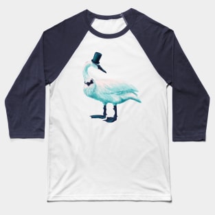 Funny Swan With Bowtie And Top Hat Baseball T-Shirt